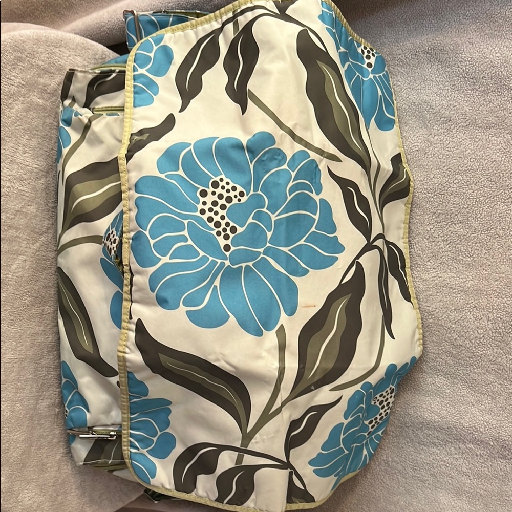Ju-Ju-Be Blue and White Baby Bag with Modern Floral Design - Picture 3 of 7